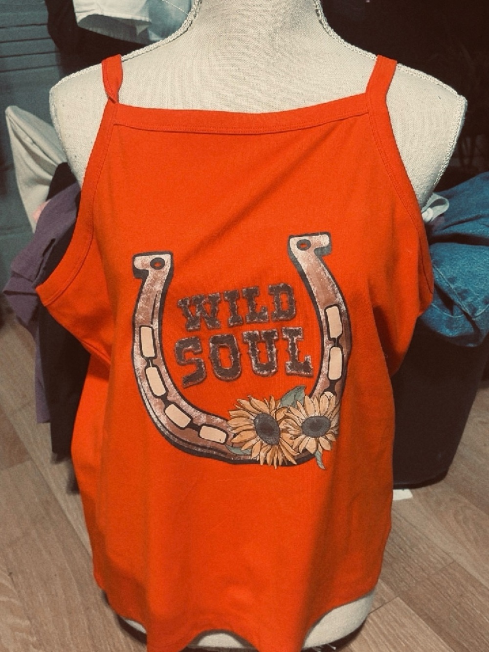 Wild Soul Graphic Tank Top in Orange